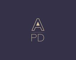 apd brev logotyp design modern minimalistisk vektor bilder