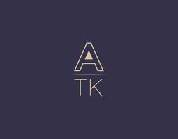 atk brev logotyp design modern minimalistisk vektor bilder