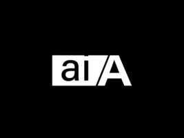 aia-Logo und Grafikdesign Vektorgrafiken, Symbole isoliert auf schwarzem Hintergrund vektor