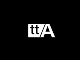 tta-Logo und Grafikdesign Vektorgrafiken, Symbole isoliert auf schwarzem Hintergrund vektor