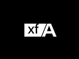 xfa-Logo und Grafikdesign Vektorgrafiken, Symbole isoliert auf schwarzem Hintergrund vektor