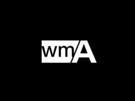 Wma-Logo und Grafikdesign Vektorgrafiken, Symbole isoliert auf schwarzem Hintergrund vektor