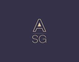 asg brev logotyp design modern minimalistisk vektor bilder