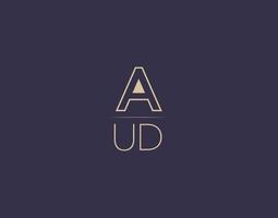 aud brev logotyp design modern minimalistisk vektor bilder