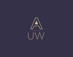 auw Brief Logo Design moderne minimalistische Vektorbilder vektor