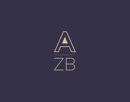 azb-Brief-Logo-Design moderne minimalistische Vektorbilder vektor