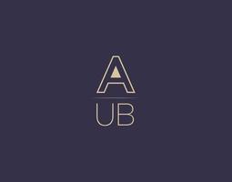 Aub Letter Logo Design moderne minimalistische Vektorbilder vektor