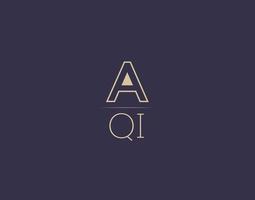 aqi brev logotyp design modern minimalistisk vektor bilder