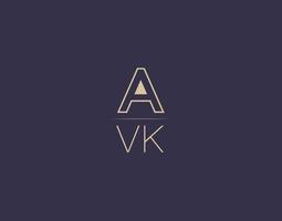 avk brev logotyp design modern minimalistisk vektor bilder