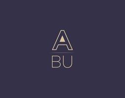 abu brev logotyp design modern minimalistisk vektor bilder