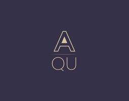 aqu letter logo design moderne minimalistische vektorbilder vektor