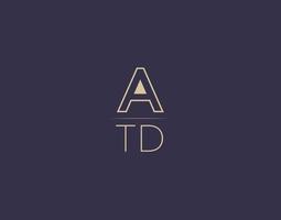 atd-Brief-Logo-Design moderne minimalistische Vektorbilder vektor