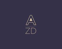 azd brev logotyp design modern minimalistisk vektor bilder