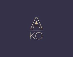 ako letter logo design moderne minimalistische vektorbilder vektor