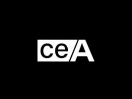 cea-Logo und Grafikdesign Vektorgrafiken, Symbole isoliert auf schwarzem Hintergrund vektor