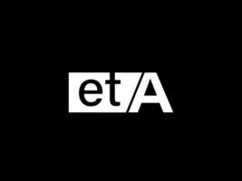 Eta-Logo und Grafikdesign Vektorgrafiken, Symbole isoliert auf schwarzem Hintergrund vektor