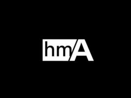 hma-Logo und Grafikdesign Vektorgrafiken, Symbole isoliert auf schwarzem Hintergrund vektor