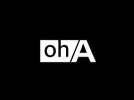 Oha-Logo und Grafikdesign Vektorgrafiken, Symbole isoliert auf schwarzem Hintergrund vektor