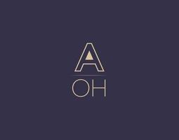 aoh Brief Logo Design moderne minimalistische Vektorbilder vektor