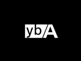 yba-Logo und Grafikdesign Vektorgrafiken, Symbole isoliert auf schwarzem Hintergrund vektor