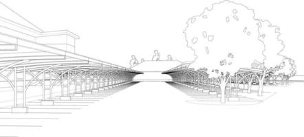 3D-Darstellung des Bauvorhabens vektor