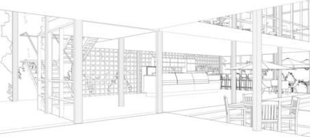 3d illustration av kaffe affär vektor