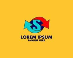 abstrakt första brev s logotyp. gul grå cirkulär Vinka stil isolerat på vit bakgrund. användbar för företag och teknologi logotyper. platt vektor logotyp design mall element.