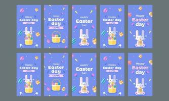 Frohe Ostern Tag Social Media Geschichten Vektor-Illustration Template-Design vektor