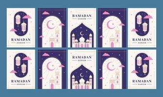 ramadan kareem social media berättelser vektor platt design