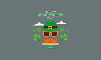 Lycklig st patrick dag baner mall vektor platt design