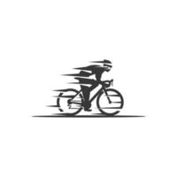 Radrennen schnelle Silhouette stilisiertes Symbol Logo Design Icon Vektor