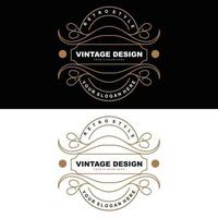 Retro-Vintage-Design, luxuriöses minimalistisches Vektor-Ornament-Logo, mit Mandala- und Batik-Stil, Produktmarkenillustration, Einladung, Banner, Mode vektor