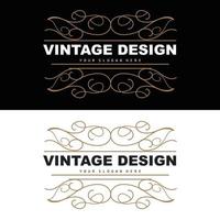 Retro-Vintage-Design, luxuriöses minimalistisches Vektor-Ornament-Logo, mit Mandala- und Batik-Stil, Produktmarkenillustration, Einladung, Banner, Mode vektor