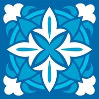 Muster aus portugiesischem Damast der Azulejo-nahtlosen Fliese vektor