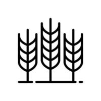 graue getreidesymbole mit reis-, weizen-, mais-, hafer-, hafer-, gerstenzeichen lokalisiert auf weißem hintergrund. Ohrensymbol für Weizenbrot. Symbol für Weizen auf dem Bauernhof. vektor