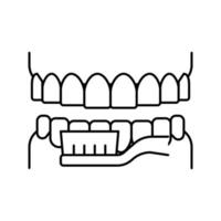 Symbol für die Mundhygiene-Linie, Vektorgrafik vektor