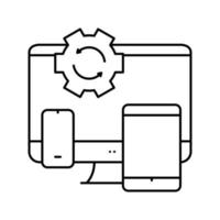 Technik optimiert Liniensymbol-Vektorillustration vektor