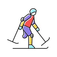 skidåkning handikappade idrottare Färg ikon vektor illustration