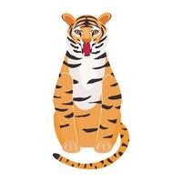 Tiger. das symbol von 2022. japanischer tiger. Tiere. vektorillustration in einem modernen flachen stil. vektor