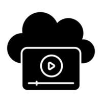 redigerbar designikon för molnvideo vektor
