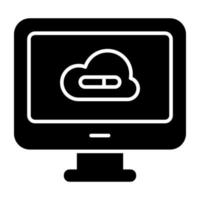 Premium-Download-Symbol des Cloud-Computers vektor