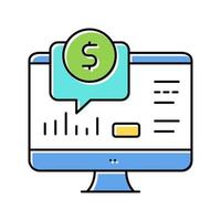 Farbsymbol-Vektorillustration für Finanzwebsite-Computerbildschirme vektor