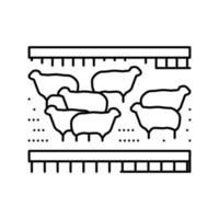 boskap smart bruka lantbruk linje ikon vektor illustration