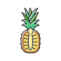 Ananas ganz ein Schnitt Farbe Symbol Vektor Illustration