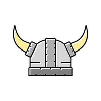 hjälm viking emblem Färg ikon vektor illustration