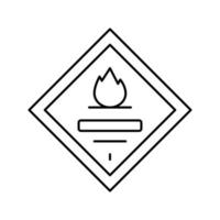 brandfarlig tecken linje ikon vektor illustration