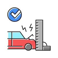 Crashtest Auto Farbsymbol Vektor Illustration