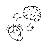 baroreflex hjärta och hjärna linje ikon vektor illustration