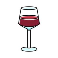 Weingut Weinglas Farbe Symbol Vektor Illustration