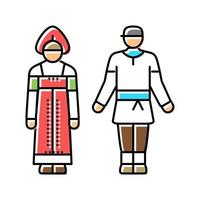 russische nationale Kleidung Farbe Symbol Vektor Illustration